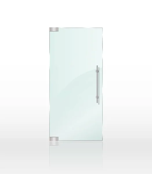 Transparente Klarglastür isoliert auf weißem Hintergrund. Eingangstür für Geschäft oder Boutique-Attrappe. Vektorillustration — Stockvektor