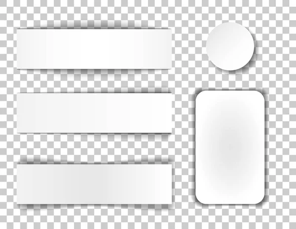 一组带有阴影的横幅。收集白色便笺纸。纸分离器, 分频器。矢量插图. — 图库矢量图片