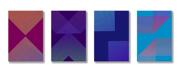 Minimalista resumen cubre el diseño con líneas abstractas. Coloridos gradientes geométricos de medio tono para Banner, Placard, Poster, Flyer. vector — Vector de stock