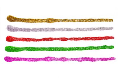 Renkli parıltılar ayarlandı. Beyazda izole edilmiş