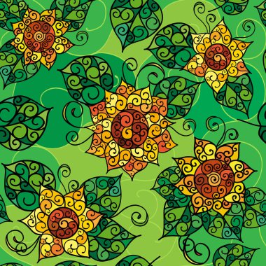 kesintisiz sarı flowers_02 dokusuna