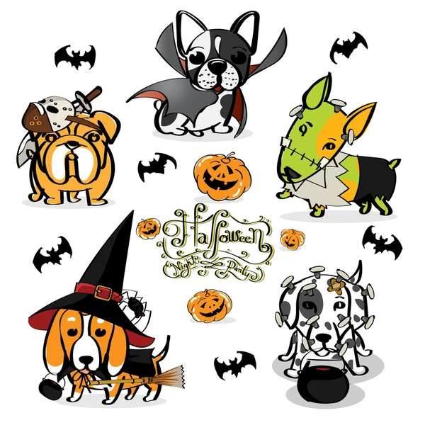 Halloween piccolo cane piccolo diavolo — Vettoriale Stock