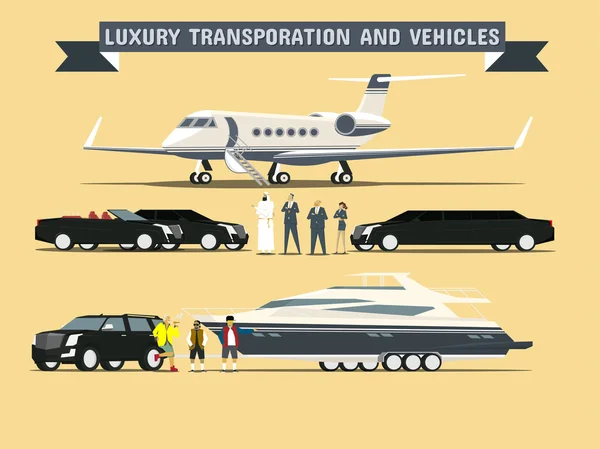 Transporte de luxo e Veículos — Vetor de Stock