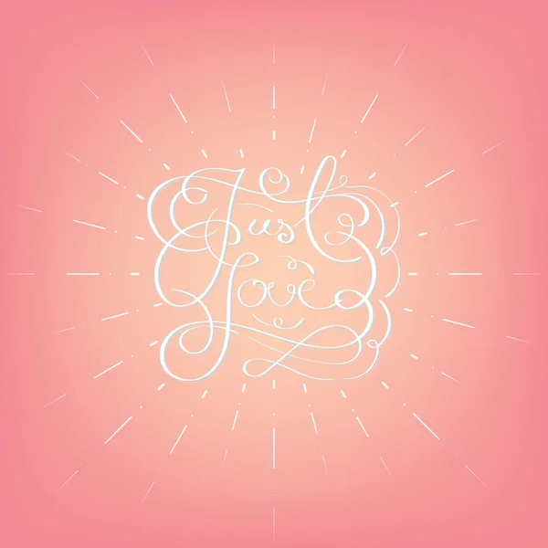 Juste l'amour, Valentin 's day writing message on pink background — Image vectorielle