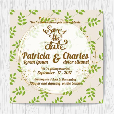 Düğün davetiye kartı şablonları taze Tema çiçek