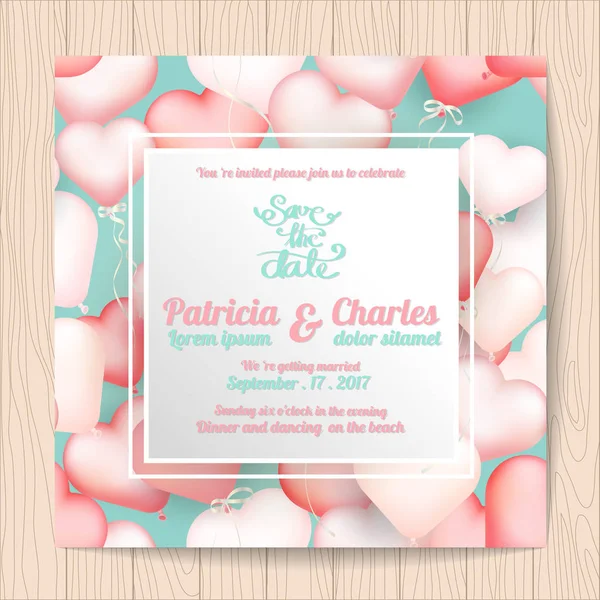 Düğün davetiye kartı şablonları, tatlı kalp balon adam