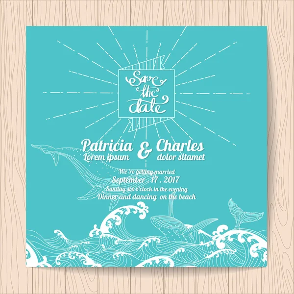 Wedding invitation card templates ocean theme