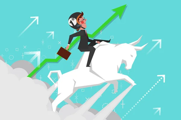 Business Concept, Les jeunes hommes d'affaires à cheval corridas montent en flèche dans Illustration De Stock