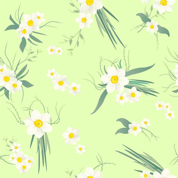 Narcissus seamless pattern — Stock Vector