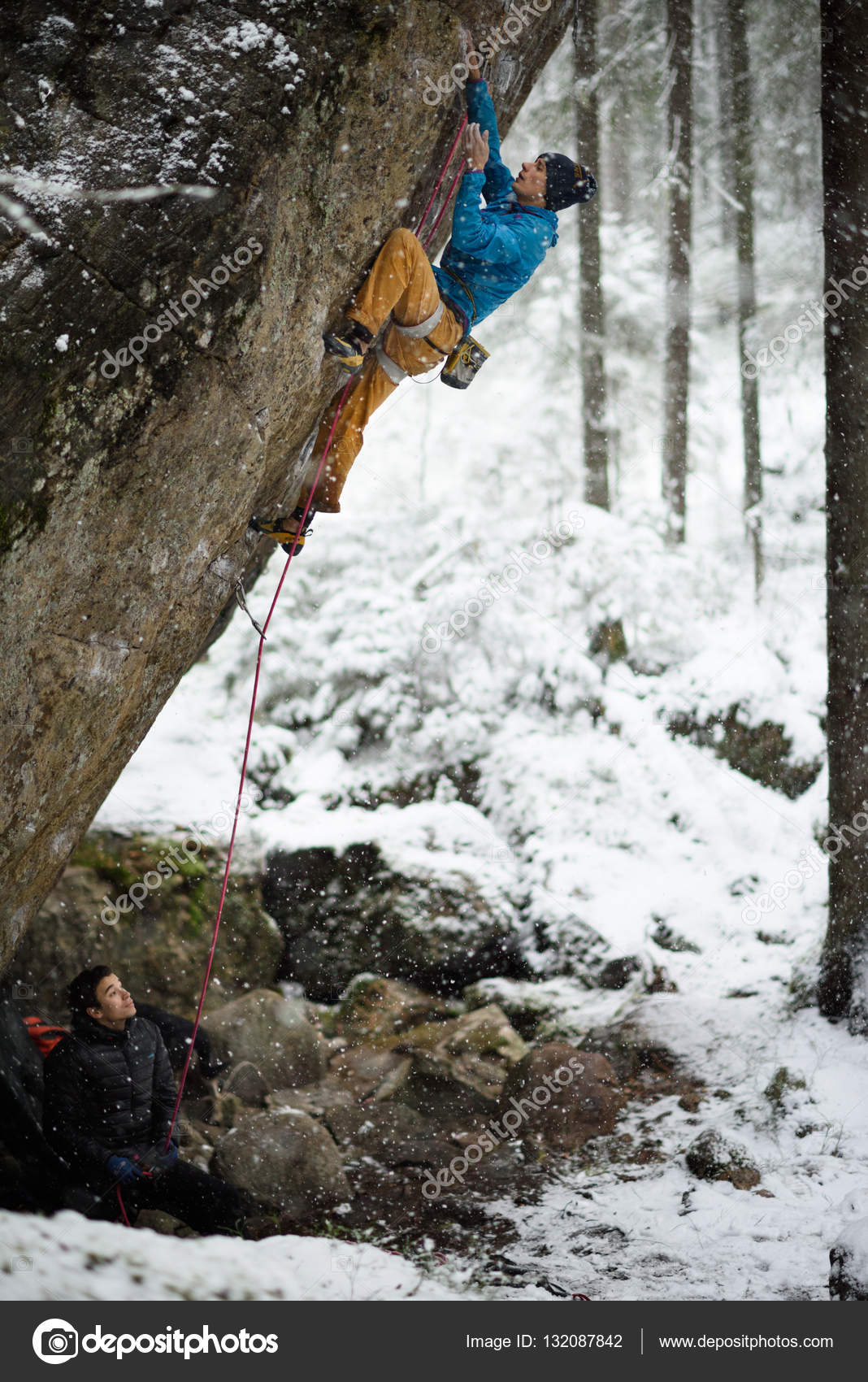 Extreme Winter Sport Climbing Young Male Rock Climber On A Rock Wall Snowy Forest On The Background Stock Photo Image By C Iuliia Leonova Extreme Winter Sport Climbing Young Male Rock Climber On A Rock Wall Snowy Forest On The Background Stock Photo Image By C Iuliia Leonova
