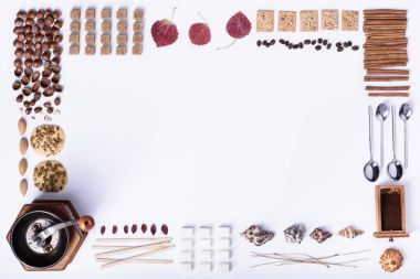 Kahve yapma ve pişmiş tatlı maddeler, Cafe menü çerçeve. 