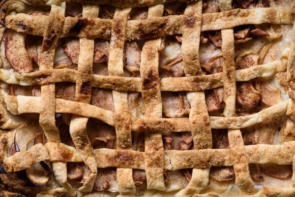Texture tarte aux pommes, pâtisserie dessert. Contexte boulangerie . — Photo