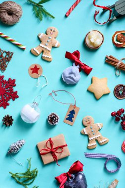 Noel ve yeni yıl renkli arka plan, Xmas sezonu decoratio