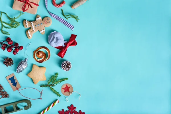 Güzel holdiay süsleme, Noel ağacı, hediyeler, gingerb