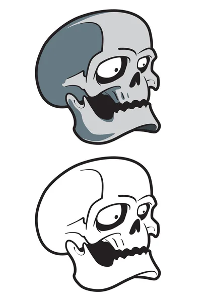 頭蓋骨の図。漫画のキャラクター. — ストックベクタ