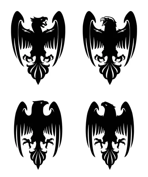 Donkere Evil heraldische eagle — Stockvector