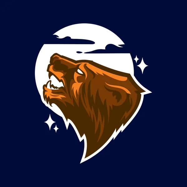 Logotipo de la cabeza del oso pardo — Vector de stock