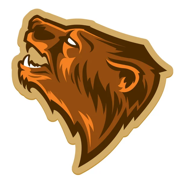 Medvěd grizzly vedoucí logo — Stockový vektor