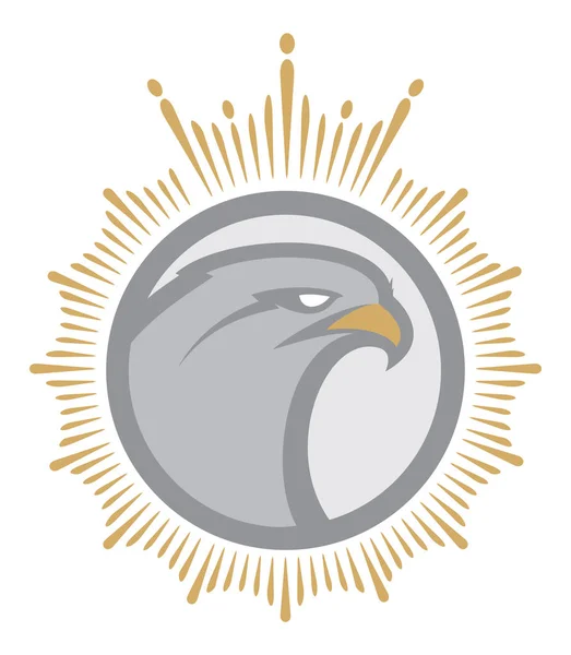 Mascota de águila enojada. Etiqueta. Logotipo. Aislado sobre fondo blanco — Vector de stock