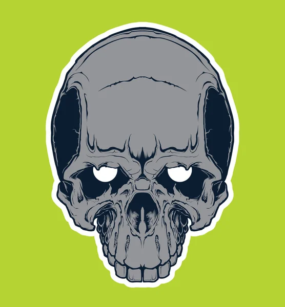 Ilustración del cráneo maligno. Personaje de dibujos animados — Vector de stock