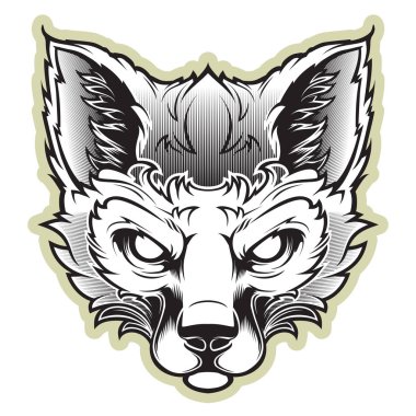 Beyaz zemin üzerinde bir spor takımının maskotu tilki