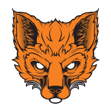 Beyaz zemin üzerinde bir spor takımının maskotu tilki