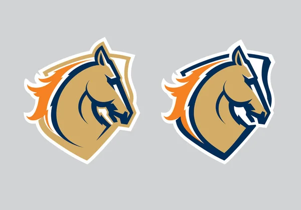 Paard hoofd logo. — Stockvector