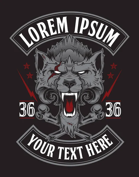 Wolf head for logo, american symbol, simple illustration, sport team