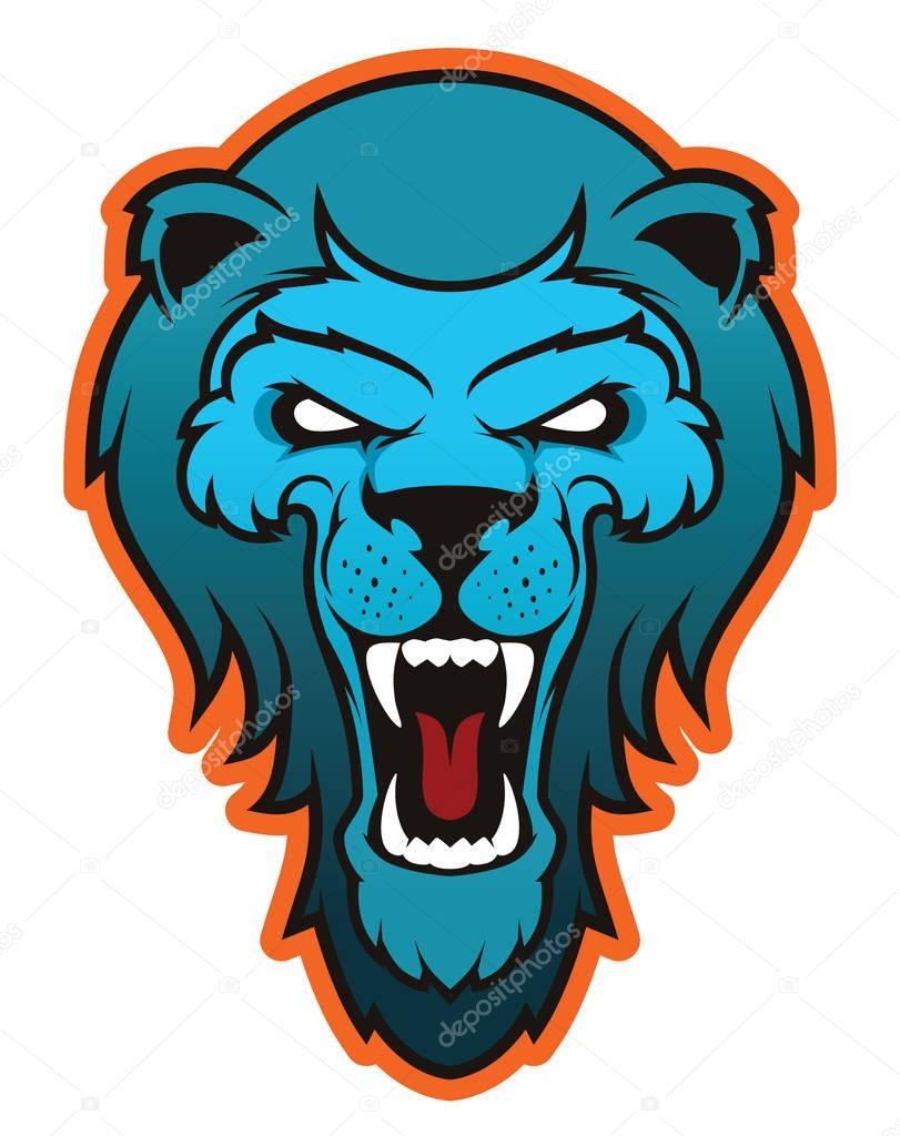 Angry Lion Head Mascot Logo 