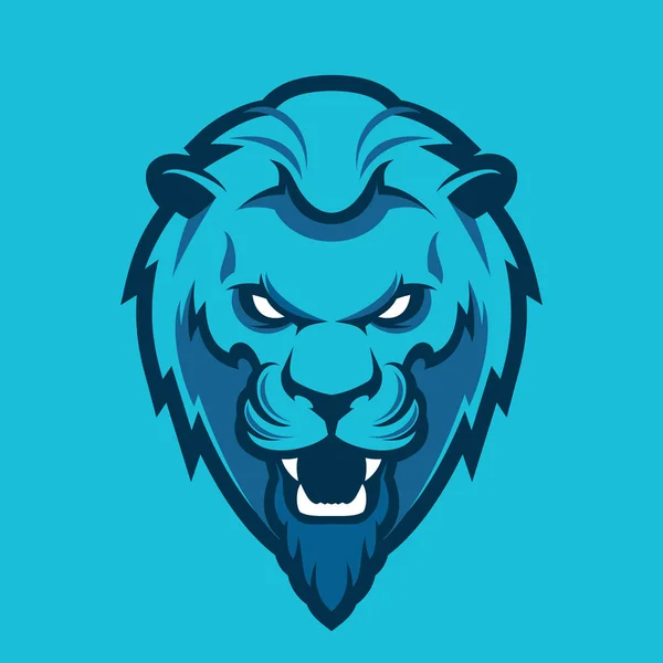 Mascote esportivo de cabeça de leão — Vetor de Stock