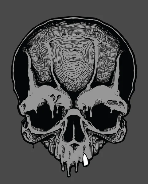 Cartoon dekorativa mänsklig skalle. Vektorillustration. — Stock vektor