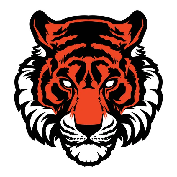 Tiger head mascot. Great for sports logos & team mascots. — Stock Vector