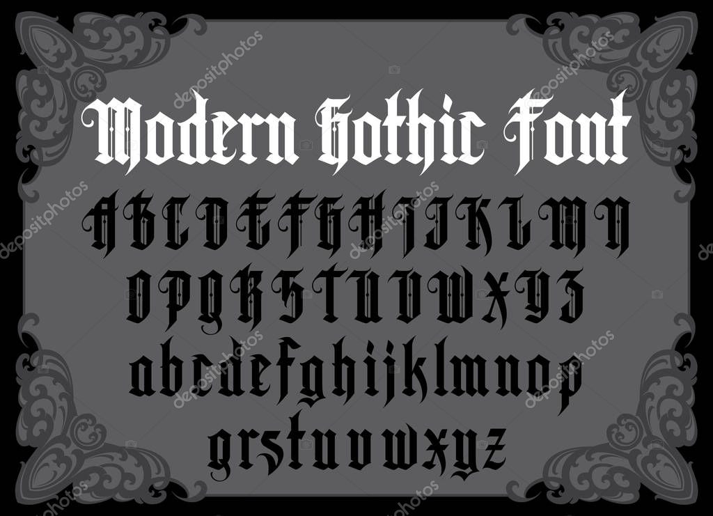 Modern Gothic Font — Stock Vector © 4ek #167621052