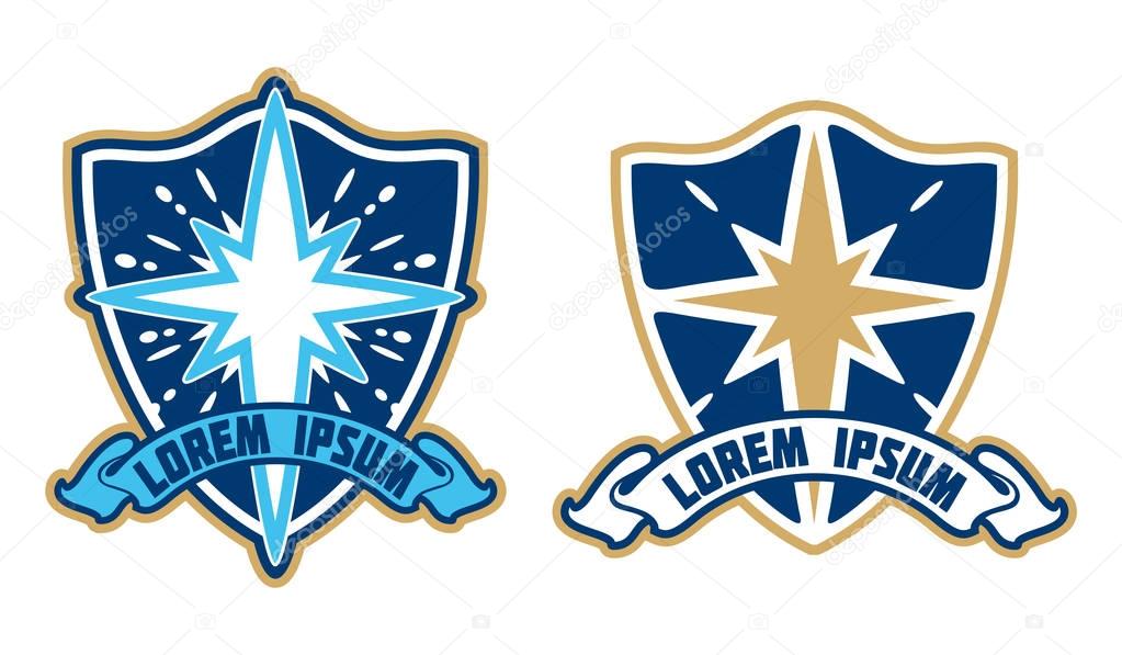 Star and shield logo vector