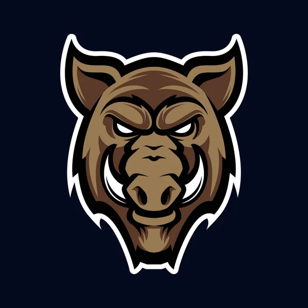 Mascote de cabeça de porco selvagem —  Vetores de Stock