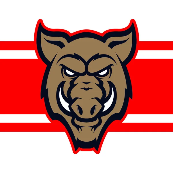Wild hog head mascot — Stock Vector