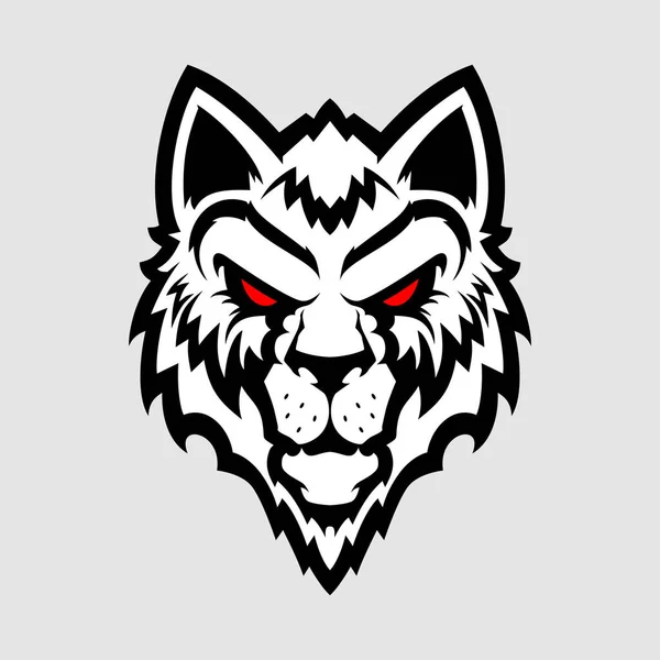 Wolf Head Logotyp Bra För Sport Logotyper Och Team Maskotar — Stock vektor