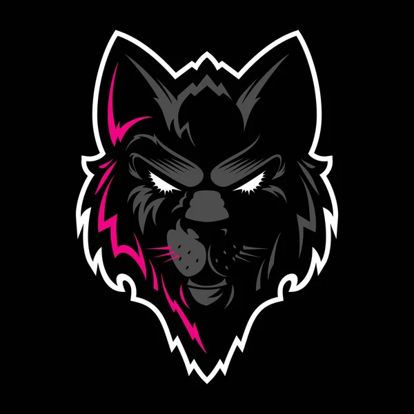 Logotipo Cabeza Lobo Ideal Para Logotipos Deportivos Mascotas Equipo — Vector de stock