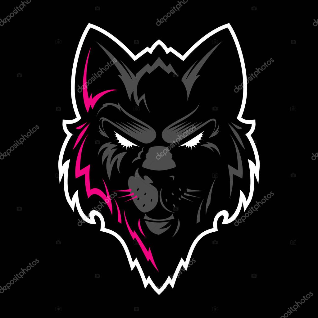 Wolf head logo. Great for sports logotypes and team mascots.