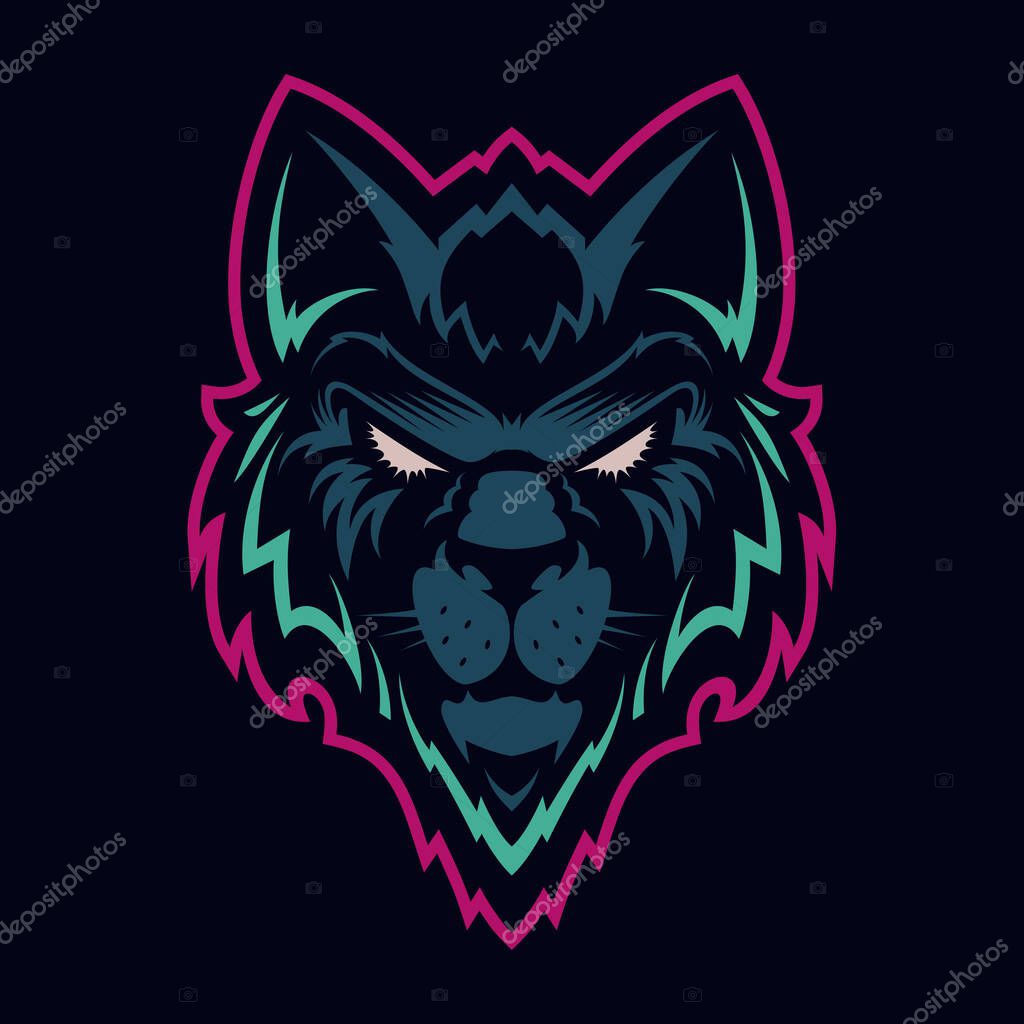 Wolf head logo. Great for sports logotypes and team mascots.