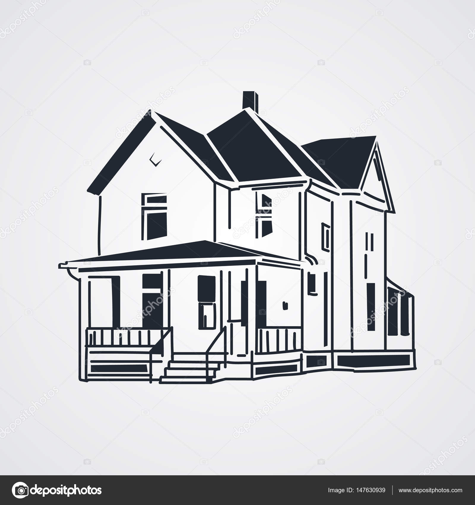 House Line Art Vector Icon Stock Vector C Y6uca 147630939
