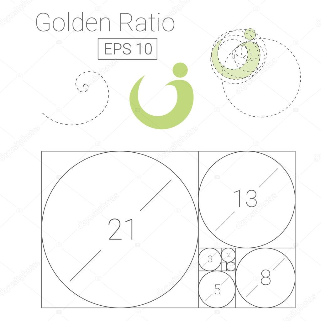 Golden Ratio Template Logo Vector Illustration Fibonacci Premium Vector In Adobe Illustrator Ai Ai Format Encapsulated Postscript Eps Eps Format