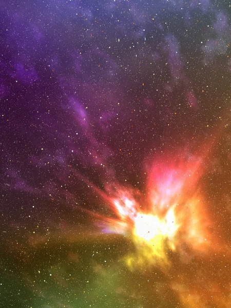 Cielo estrellado con nebulosa colorida —  Fotos de Stock