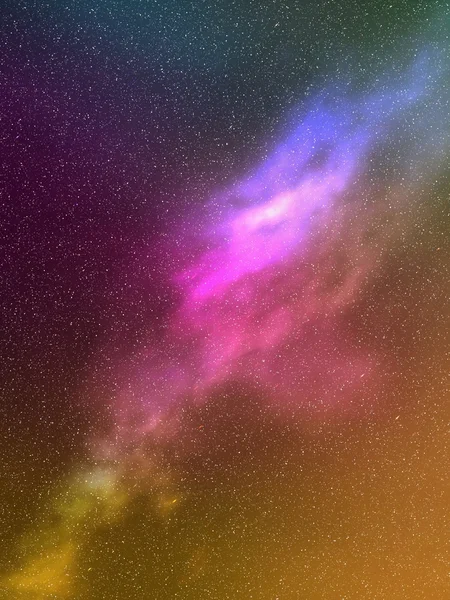 Starry sky with colorful nebula — Stock Photo, Image