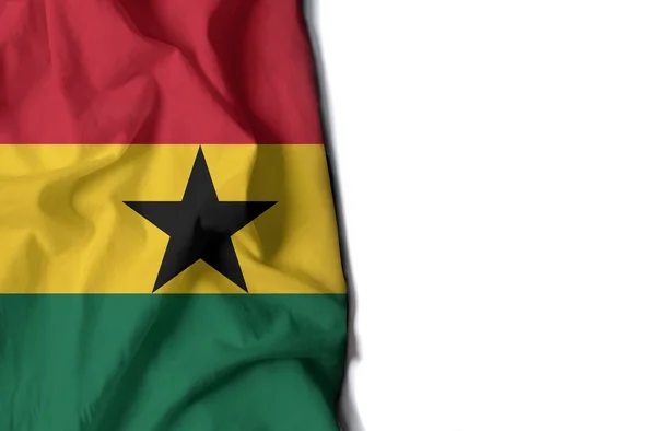 Ghana runzelige Fahne, Platz für Text — Stockfoto