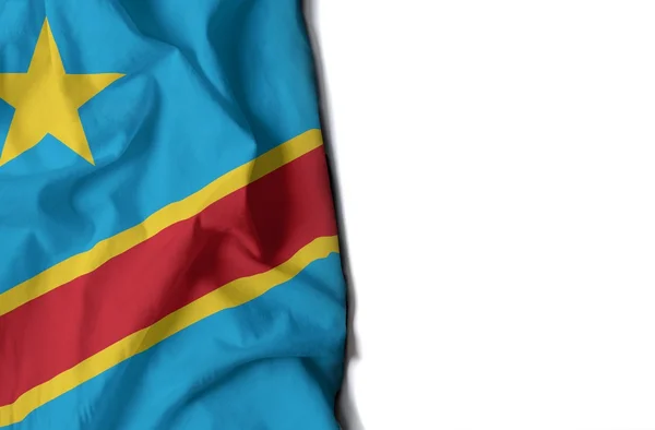 Congolose buruşuk bayrak, metin için yer — Stok fotoğraf