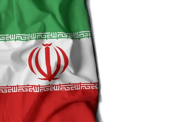 Iran drapeau ridé, espace pour le texte — Photo