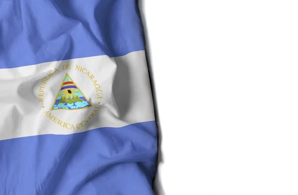 Nicaragua gerimpeld vlag, ruimte voor tekst — Stockfoto