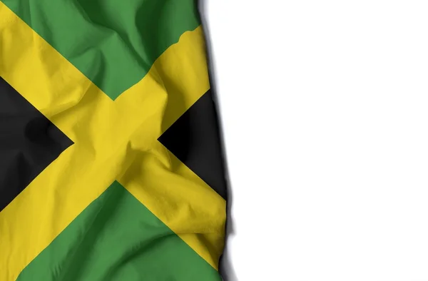 Jamaican wrinkled flag, space for text — Stock Photo, Image