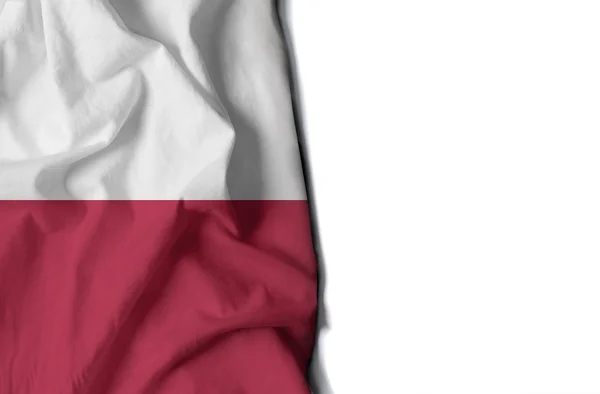 Polska flaga pomarszczone, miejsca na tekst — Zdjęcie stockowe